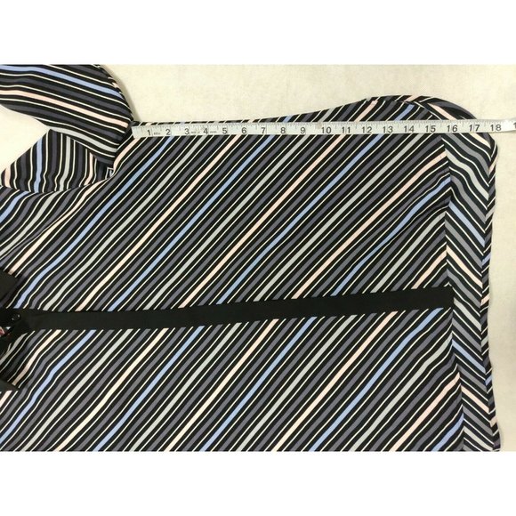 Anne Klein Womens Blouse L Milano Striped - Picture 8 of 11